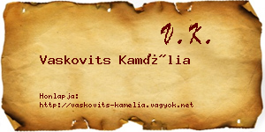 Vaskovits Kamélia névjegykártya